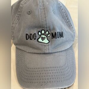 Dog Mom baseball cap, Grey with teal paw print. Like new.